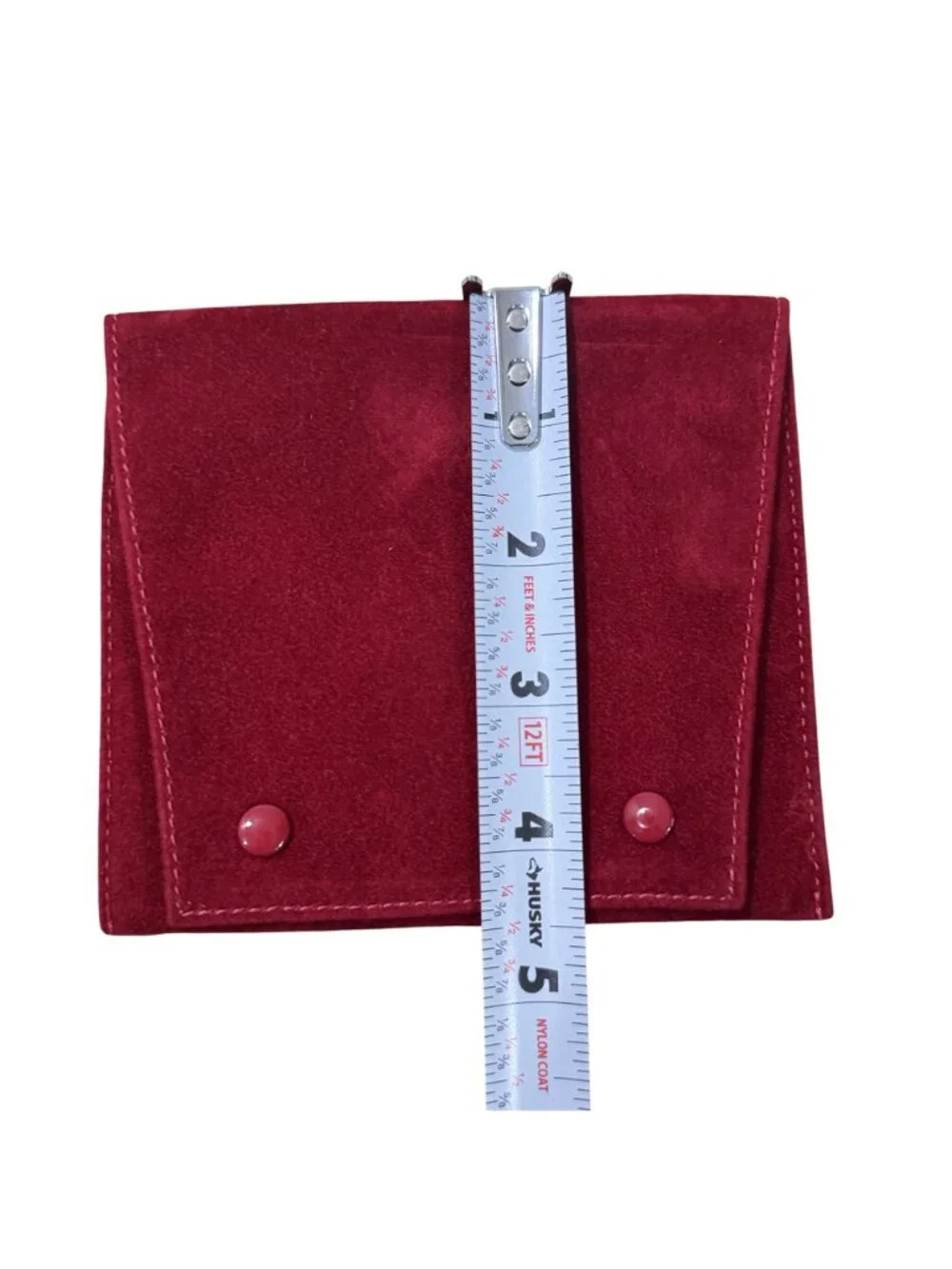 Cartier Red Suede Snap Closure Jewelry Pouch Travel Case Made In Spain
